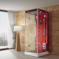 Fashion Design Hinged Door Red Backboard Shower Cabin Steam Room